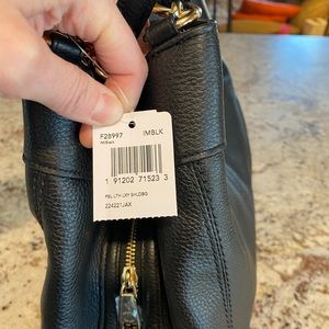 Black leather Coach purse